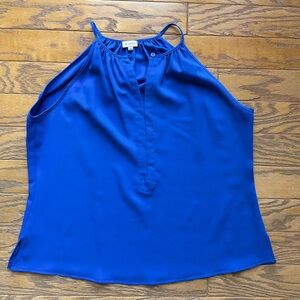 Cremieux Blue Sleeveless Blouse Women’s Large Halter Neck Top